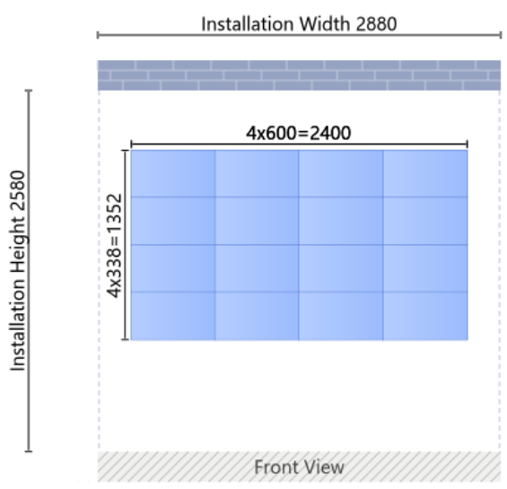 Kit Videowall LED Full HD (1920 x 1080) / Pitch 1.2 COB / 2.40 x 1.35 metros / Diagonal 108" / Entrada HDMI