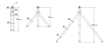 Tripie Para Cámaras Web / 15 a 30 cms / Tornillo 1/4 / Montaje Universal / Multiples Usos / Compatible con Multiples Marcas
