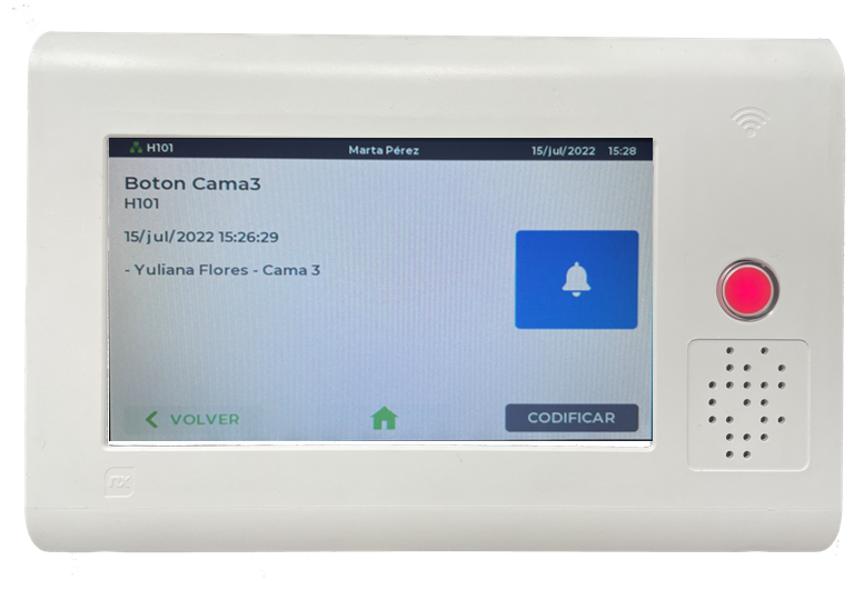 Kit de Habitación Hospitalaria PRO / Terminal IP 7" Táctil + Pulsador Cama IP67 + Luz Cuatricolor + Tirador Baño / Comunicación Paciente-Enfermero