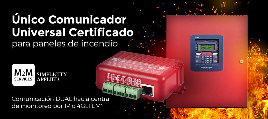 COMUNICADOR DUAL Universal para PANELES DE INCENDIO 4GLTEM - 1 Año de Servicio - Eventos a CMS