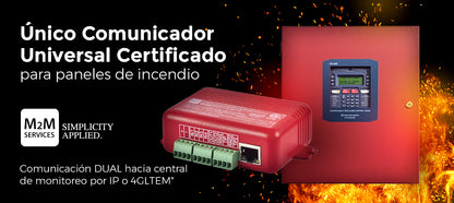 COMUNICADOR DUAL Universal para PANELES DE INCENDIO 4GLTEM - 1 Año de Servicio - Eventos a CMS