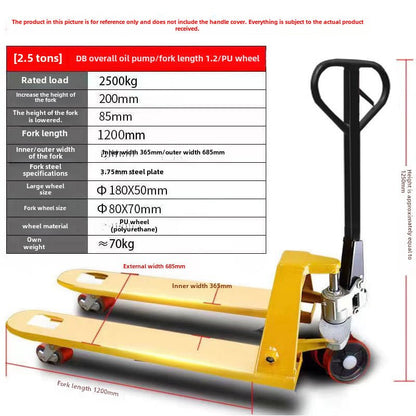 Nueva carretilla elevadora manual, elevador manual de empuje y tracción, remolque hidráulico, transpaleta, camión hidráulico, vaca molida 2 toneladas, 3 toneladas, alta calidad