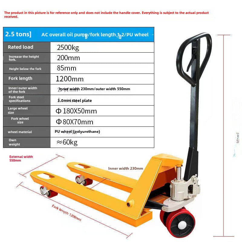 Nueva carretilla elevadora manual, elevador manual de empuje y tracción, remolque hidráulico, transpaleta, camión hidráulico, vaca molida 2 toneladas, 3 toneladas, alta calidad