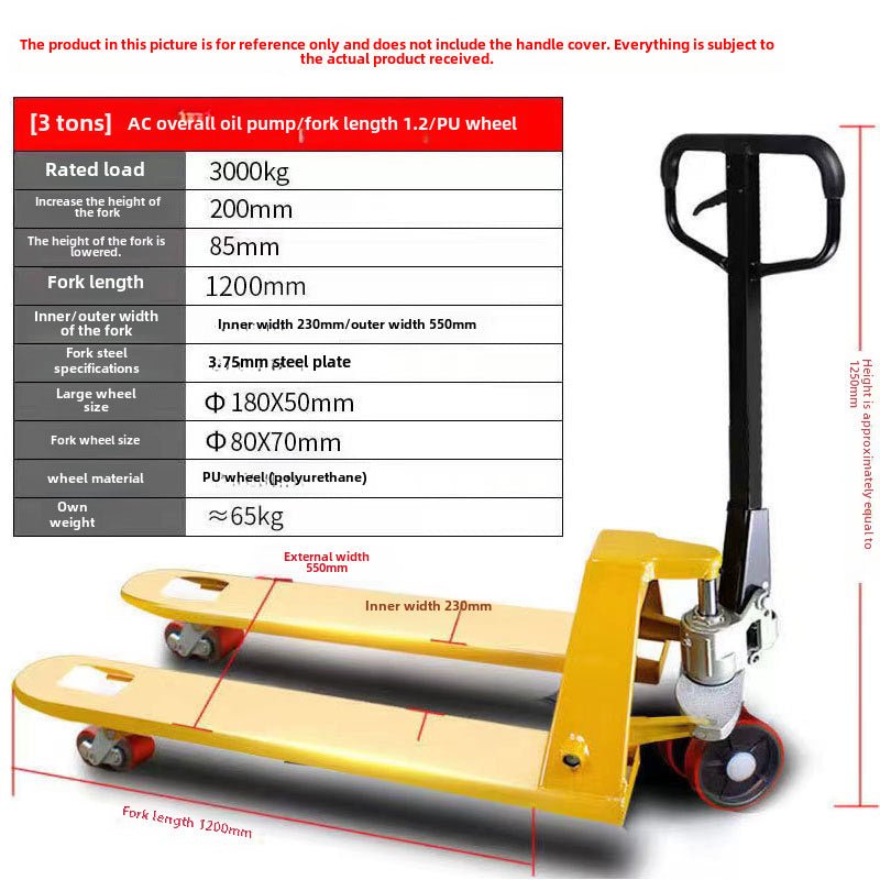 Nueva carretilla elevadora manual, elevador manual de empuje y tracción, remolque hidráulico, transpaleta, camión hidráulico, vaca molida 2 toneladas, 3 toneladas, alta calidad