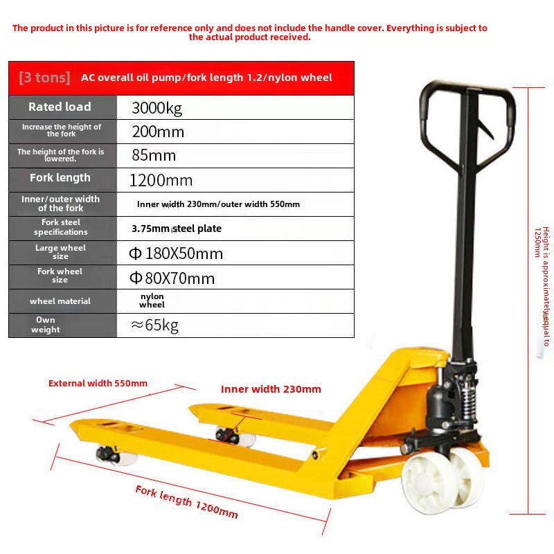 Nueva carretilla elevadora manual, elevador manual de empuje y tracción, remolque hidráulico, transpaleta, camión hidráulico, vaca molida 2 toneladas, 3 toneladas, alta calidad