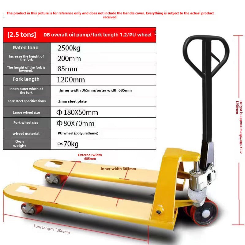 Nueva carretilla elevadora manual, elevador manual de empuje y tracción, remolque hidráulico, transpaleta, camión hidráulico, vaca molida 2 toneladas, 3 toneladas, alta calidad