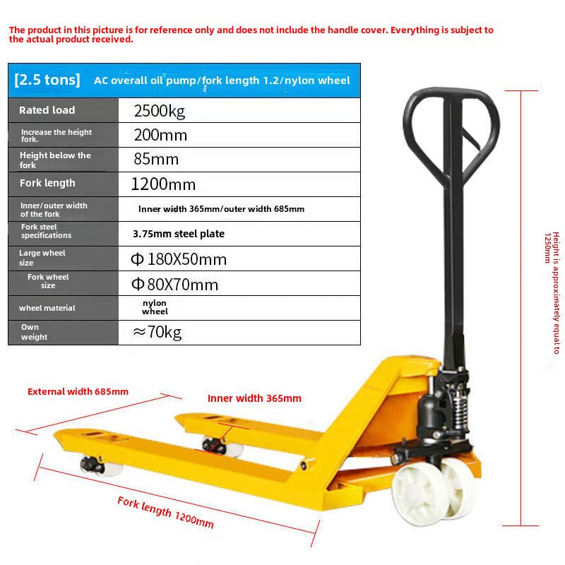 Nueva carretilla elevadora manual, elevador manual de empuje y tracción, remolque hidráulico, transpaleta, camión hidráulico, vaca molida 2 toneladas, 3 toneladas, alta calidad