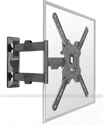 Montaje de Pared Articulado P4-NB / Pantallas de 32" a 55" / VESA 100x100 a 400x400 mm / Carga 27.2 kg (60 lbs) / Inclinación +8° a -5° / Giro 180°