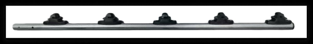Poste de Paso de Acero Galvanizado / Diámetro 1" / Longitud 100cm / Forma Redonda / 5 Aisladores Integrados / Incluye Tapa / Peso 0.8 KG