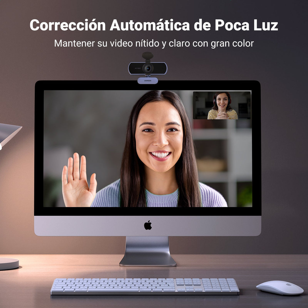 Cámara Web HD USB / 1080p 30 FPS / Campo de Visión 85° / Micrófonos Duales Omnidireccionales / Enfoque Fijo / Cable 2 m (6.6 ft) / Plug-and-Play