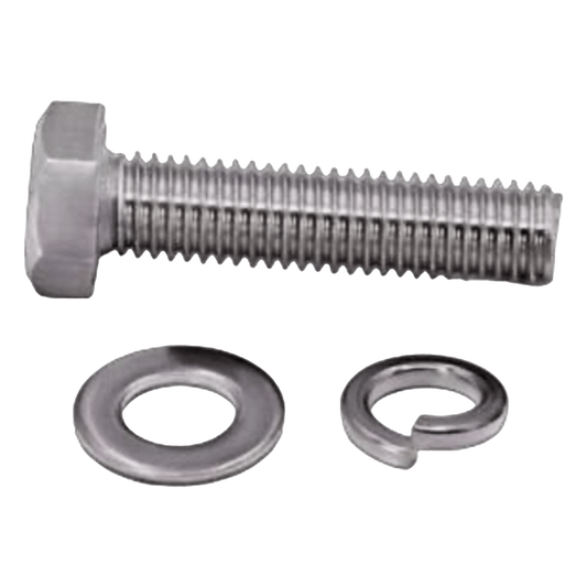 Tornillo M6 x 1.0 mm con Arandela Plana y Arandela de Presión para baterías de 12 V de 28-80 Ah.