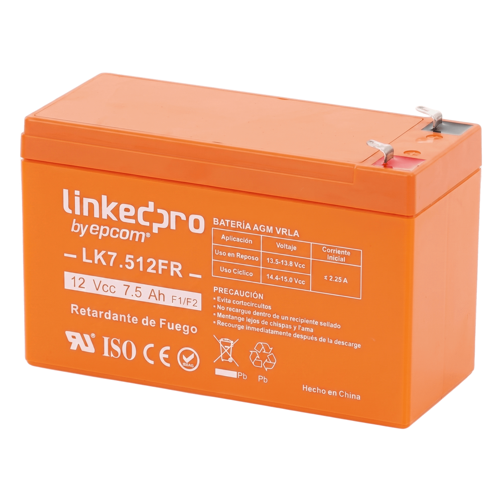 Batería de respaldo 12 V | 7.5 Ah | AGM | Certificada UL94-V0 Retardante a la Flama | Especial para Seguridad Electrónica | UPS | Sistemas de