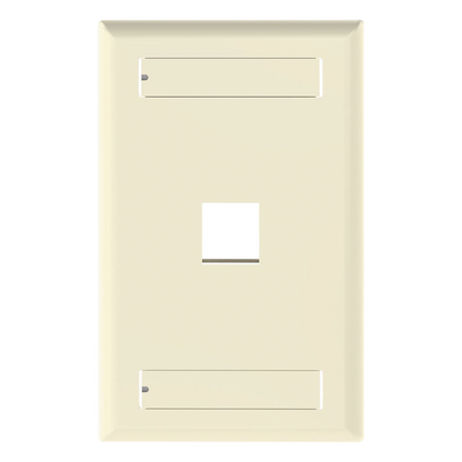 Placa de Pared Vertical, Salida Para 1 Puerto Keystone, Con Espacios Para Etiquetas, Color Marfil