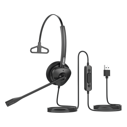 Diadema monoaural con tecnología antishock para teléfonos IP FANVIL con interfaz USB con micrófono de cancelación de ruido, larga durabilidad