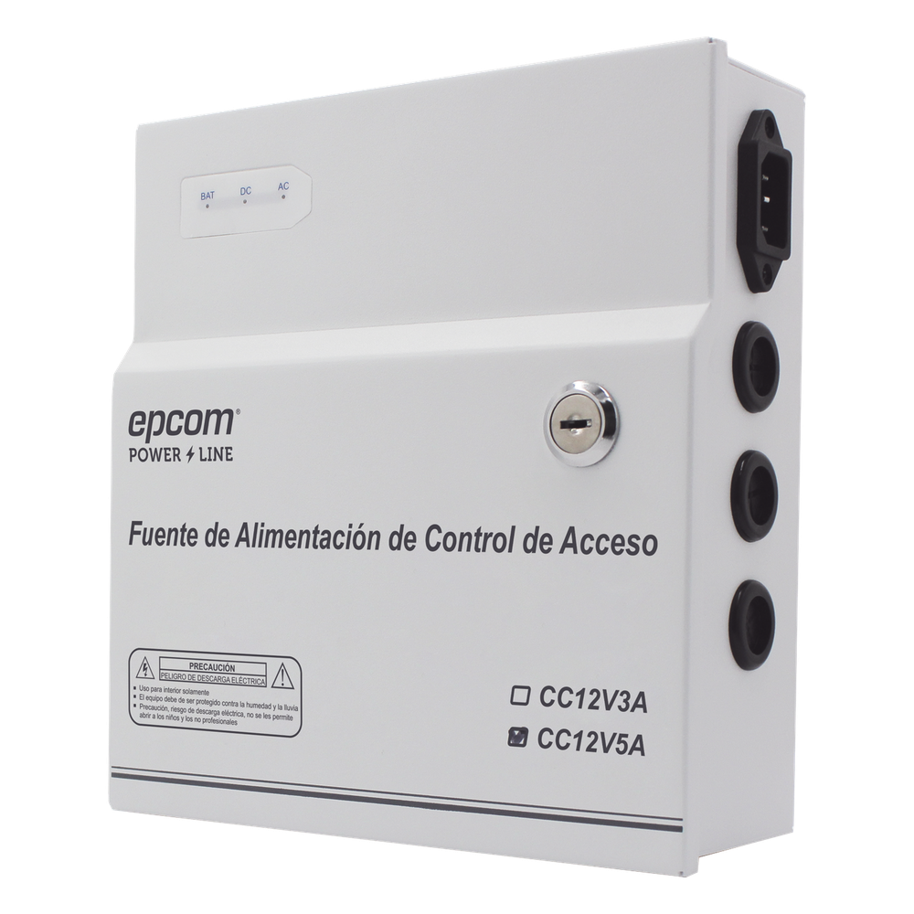 Fuente de Poder / 1 Salida 11-15 Vcc / 5 A / Temporizador Integrado / Con Capacidad de Batería de Respaldo / Requiere Batería / Aplicaciones en