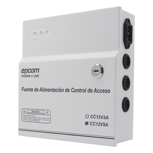 Fuente de Poder / 1 Salida 11-15 Vcc / 5 A / Temporizador Integrado / Con Capacidad de Batería de Respaldo / Requiere Batería / Aplicaciones en