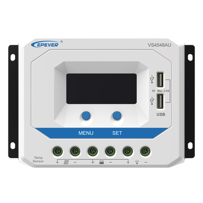 Controlador Solar de Carga PWM 12/24/36/48 V 45 A, Salida USB, con Display