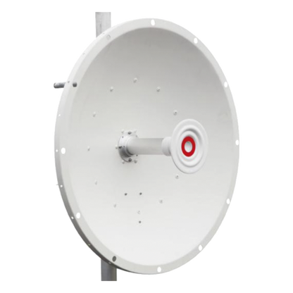 Antena direccional de 2ft, 5.1 a 7.1 GHz, Ganancia 30 dBi, Conectores RP-SMA Hembra, Polarización doble, incluye montaje para torre o mástil