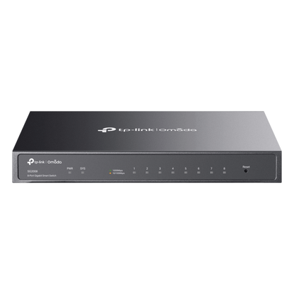 Switch Administrado Gigabit 8 Puertos / Omada SDN / 16 Gbps Capacidad Switching / Gestión Cloud y Local / VLAN / QoS / ACL / Sin Ventiladores