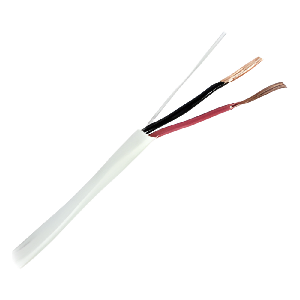 Bobina de 305 Metros (1000 Pies) / 2 x 18 AWG / Cable / Blanco / Para Aplicaciones de Alarma / Audio / Control de Acceso / Certificado UL