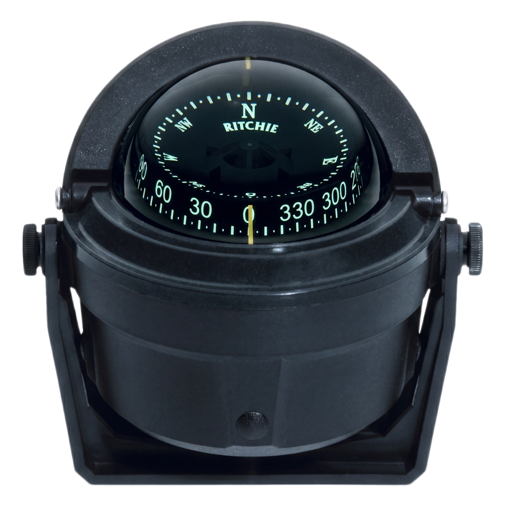 Brújula de Navegación Marítima Ritchie Voyager B-81R / Montaje en Bracket / CombiDial 3" (76 mm) / Iluminación NiteVu Verde / DirectiveForce Magnets