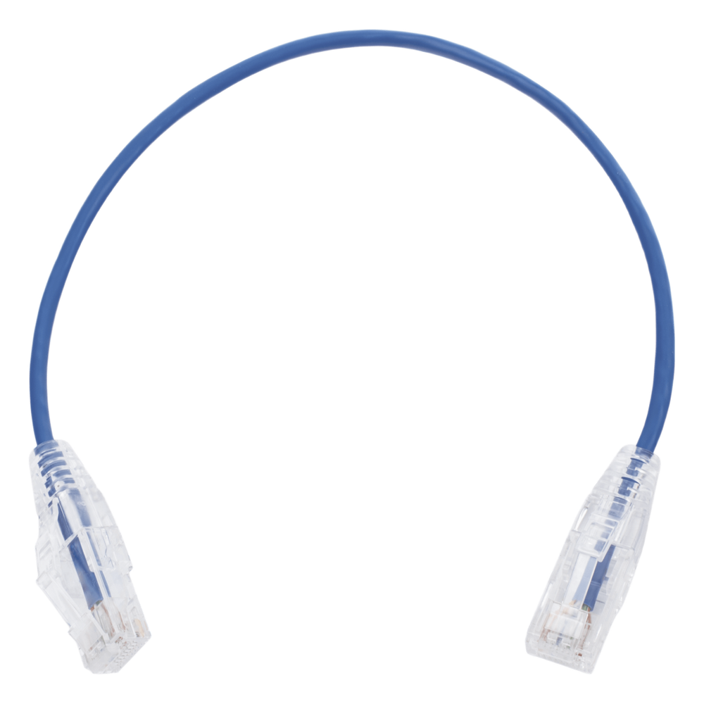 Cable de Parcheo Slim UTP Cat6 - 30 cm (11.81 Pulgadas) Azul Diámetro Reducido (28 AWG)