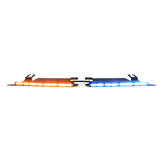 Visera Interior Rojo-Blanco/Azul-Blanco 144 LED Con Luces De Penetración incluye Bracket Ford Police Interceptor, Necesario agregar CZMATSIBSYS