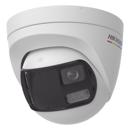 [ColorVu + Panoramica + Dual Light] Turret TURBOHD 3K (5 Megapixel) / Micrófono Integrado / Visión 180° / Imagen a Color 24/7 / 40 mts Luz Blanca +