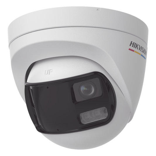 [ColorVu + Panoramica + Dual Light] Turret TURBOHD 3K (5 Megapixel) / Micrófono Integrado / Visión 180° / Imagen a Color 24/7 / 40 mts Luz Blanca +