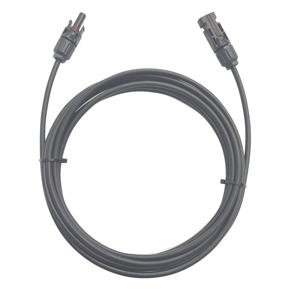 Cable Fotovoltaico / 1 metro / Color Negro / Calibre 10 AWG / Terminal MC4-Macho y Hembra en ambos extremos