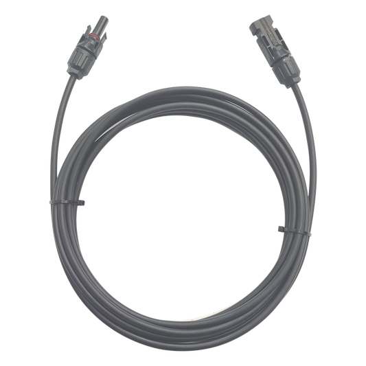 Cable Fotovoltaico / 1 metro / Color Negro / Calibre 10 AWG / Terminal MC4-Macho y Hembra en ambos extremos