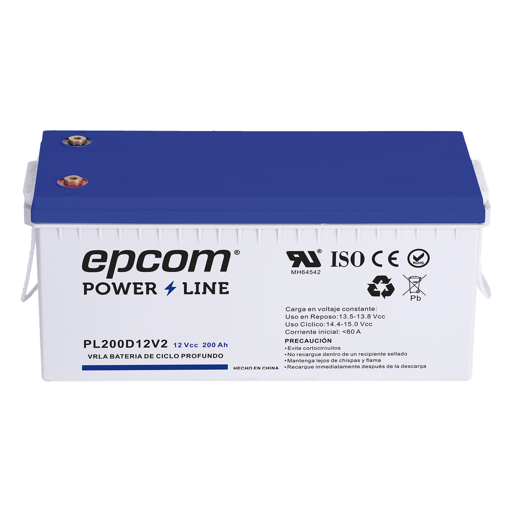 Batería de respaldo 12 V 200 Ah AGM | Certificada UL94-HB Retardo a la flama básica | Ciclo profundo | Para uso en aplicaciones fotovoltaicas y de
