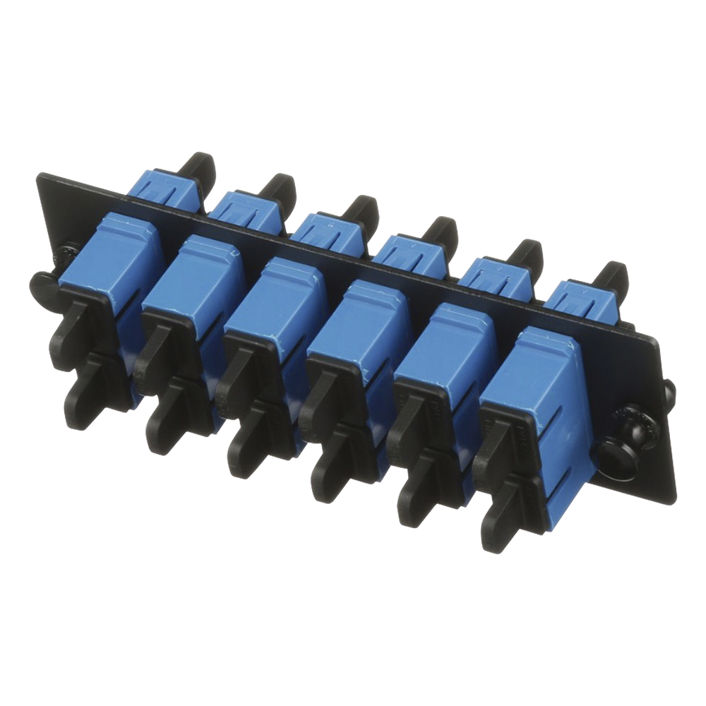 Placa Acopladora de Fibra Optica FAP, Con 6 Conectores SC Duplex (12 Fibras), Para Fibra Monomodo OS1/OS2, Color Azul