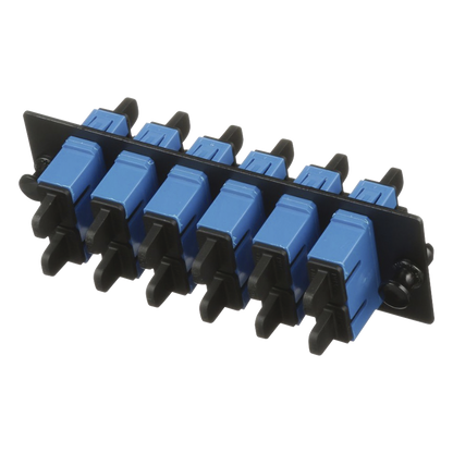 Placa Acopladora de Fibra Optica FAP, Con 6 Conectores SC Duplex (12 Fibras), Para Fibra Monomodo OS1/OS2, Color Azul