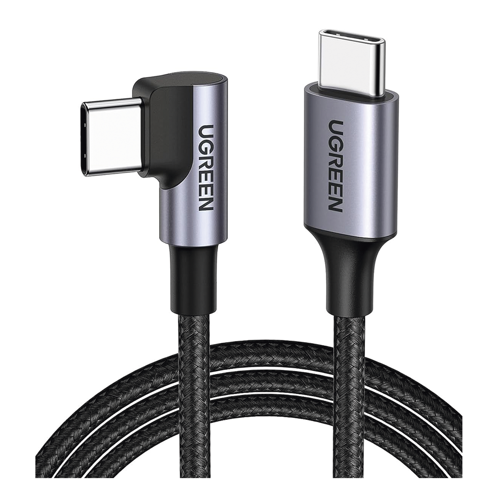 Cable USB-C a USB-C | 1 Metro (3.28 Pies) | Conector con Ángulo Recto de 90° | Carga Rápida de hasta 60W | 480 Mbps | PD3.0 | QC4.0/3.0/2.0 | FPC |