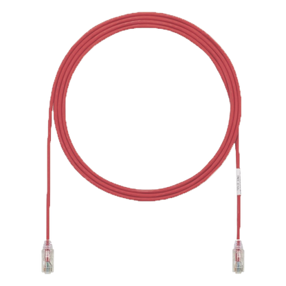 Cable de Parcheo UTP Cat6A, CM/LSZH, Diámetro Reducido (28AWG), Color Rojo, 1.52 Metros (5 Pies)