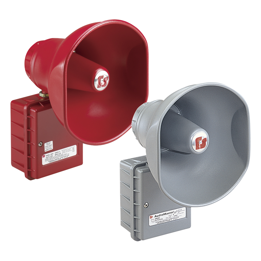 AudioMaster® Altavoz de bocina reentrante para megafonía y anunciamiento publico, 30W de Potencia, Listado contra incendios UL, Color Gris