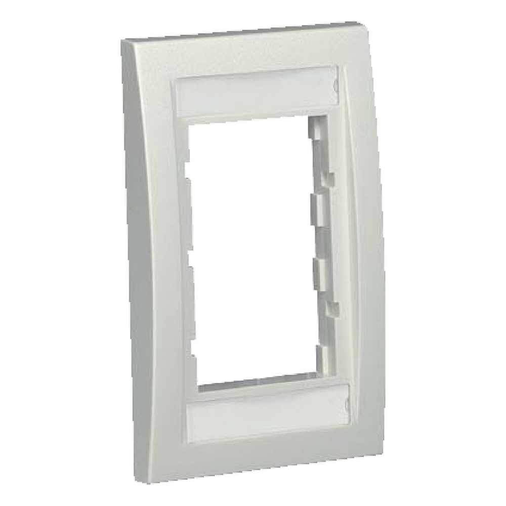 Marco de Placa Frontal Ejecutiva, Para Dos Insertos de 1/2 o Tres Insertos de 1/3, Color Blanco Mate