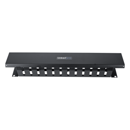 Organizador de Cables Horizontal de 2U para Rack de 19" con Cubierta Metálica