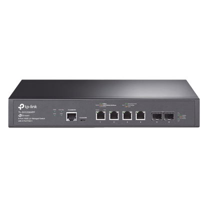 Switch L2+ PoE++ Omada 6 Puertos 10G / 4 Puertos 802.3 af/at/bt Multi-Gigabit 1G, 2.5G, 5G, 10G / 2 Puertos SFP+ 10G / Multicast IGMP / Adminstración