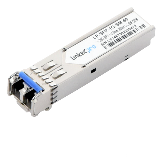 Transceptor Óptico SFP (Mini-Gbic) / Monomodo 1310 nm / 1.25 Gbps / 1000BASE-EX / Conectores LC/UPC Dúplex / DDM / Hasta 60 km