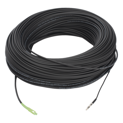 Rollo de Fibra Óptica Drop Redonda G657A2 Monomodo Simplex de 200 Metros con Conectores SC/APC-SC/APC para Instalaciones Aéreas, Subterráneas o a la