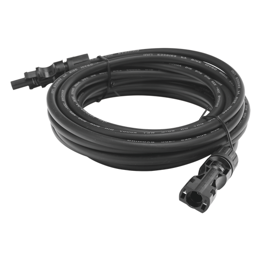 Cable Fotovoltaico 2.5 m, Negro, Calibre 10 AWG con Terminales MC4 en Ambos Extremos