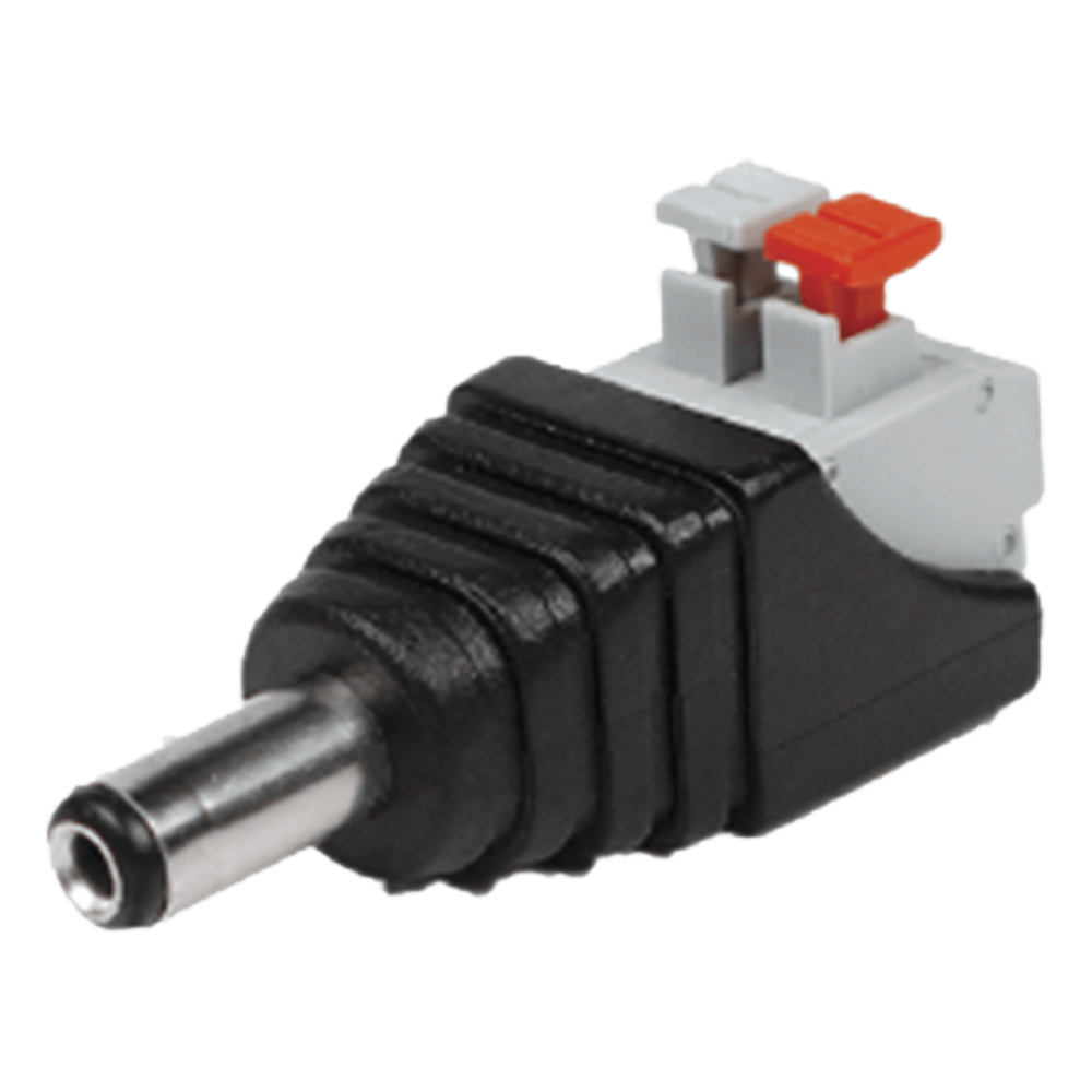 Adaptador Tipo Jack de 3.5 mm Macho Polarizado de 12 Vcc con Terminales de Presión