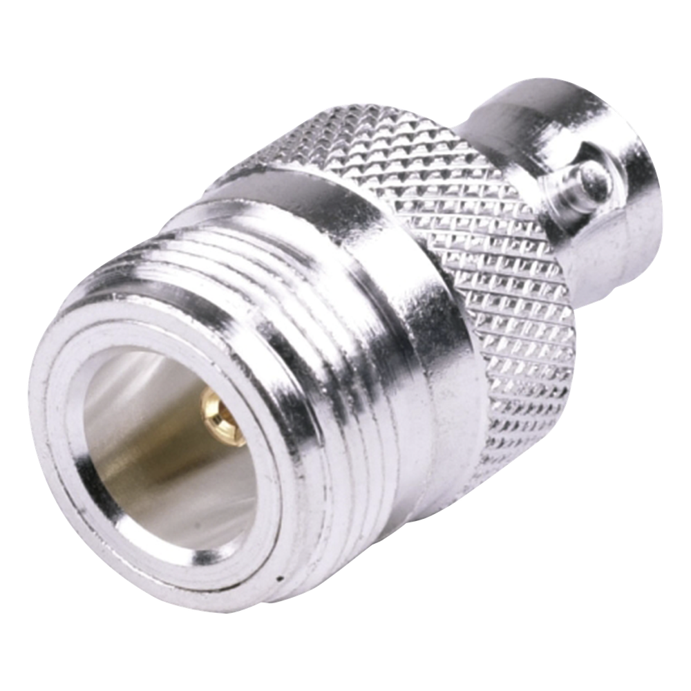 Adaptador en Línea, de Conector N Hembra a BNC Hembra, Plata/ Oro/ Teflón