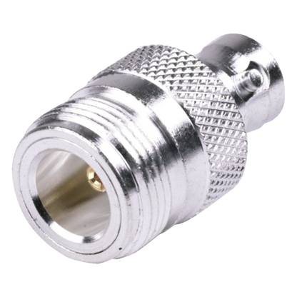 Adaptador en Línea, de Conector N Hembra a BNC Hembra, Plata/ Oro/ Teflón