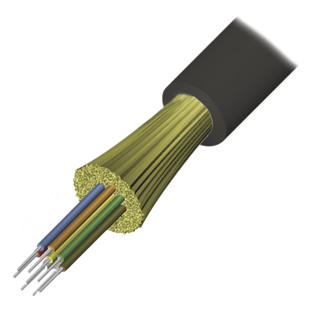 Cable de Fibra Óptica de 12 Hilos, Interior/Exterior, Tight Buffer, No Conductiva (Dieléctrica), Plenum, Multimodo OM4 50/125 Optimizada, 1 Metro
