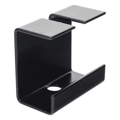 Grapa de Suspensión para Escalera Tubular de 1.5" de Peralte y 12" de Ancho, Acabado con Pintura Epóxica Color Negro, Ideal para la Suspensión Segura