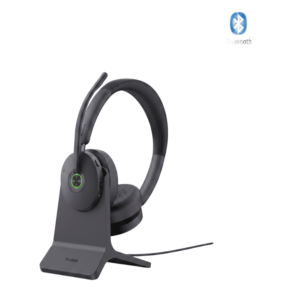 Auriculares estéreo Yealink BH74 edición MS con base de carga / Bluetooth 5.3 con adaptador USB C&A / Cancelación activa de ruido / 32 horas de