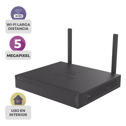 NVR Inalámbrico (WiFi) de 8 Canales IP / Admite Cámaras hasta 5 Megapixel (3K) / Salidas HDMI y VGA / H.265 / Almacenamiento hasta 8 TB